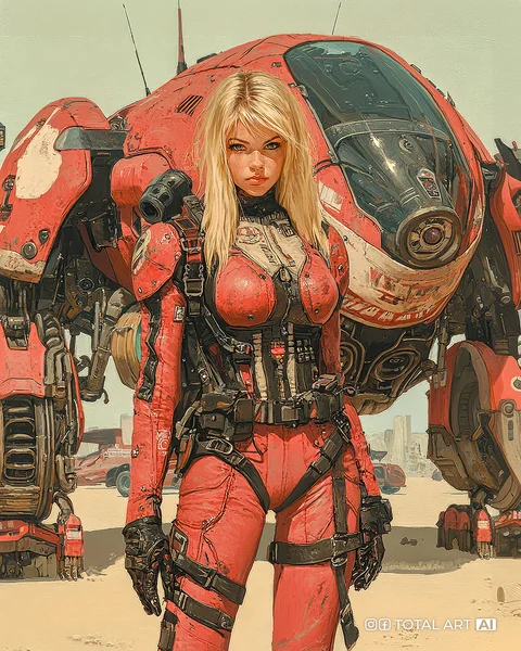 Dieselpunk Woman Sci-Fi Concept Art