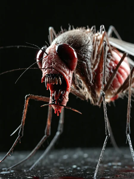 Creepy Mosquito Macro Horror Photo