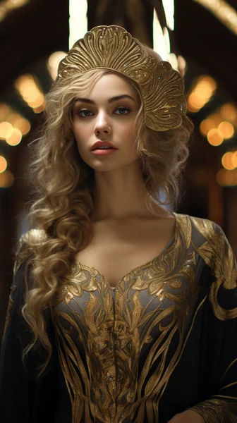 Art Nouveau Golden Robe Portrait