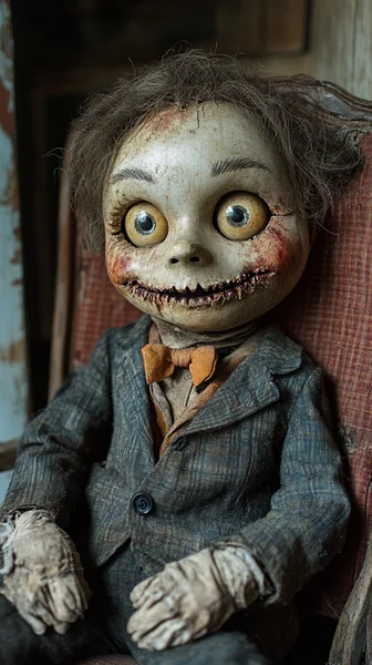 Hyper - Realistic Ventriloquist Puppet in Abandoned Theater