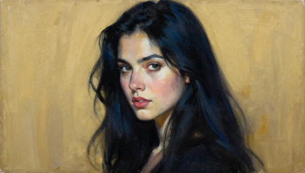 Moody Gold Female Art Portrait