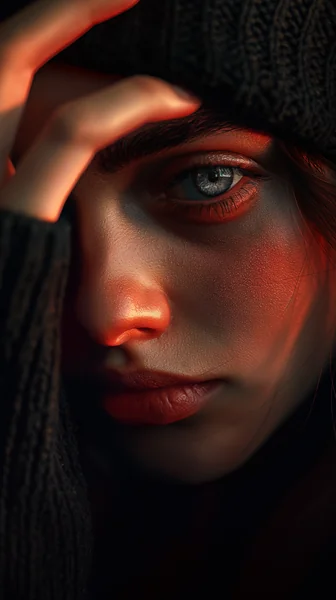 Red Background Mystery Portrait