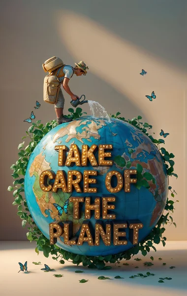 Take Care of the Planet 3D Art