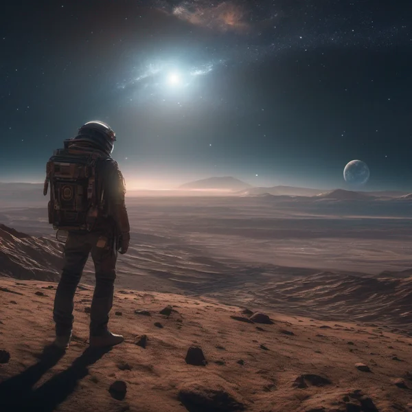 Space Cowboy Alien Landscape
