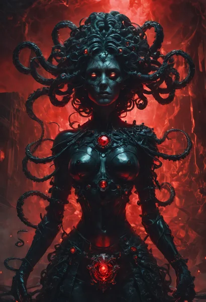Medusa Antagonist Dark Fantasy Art
