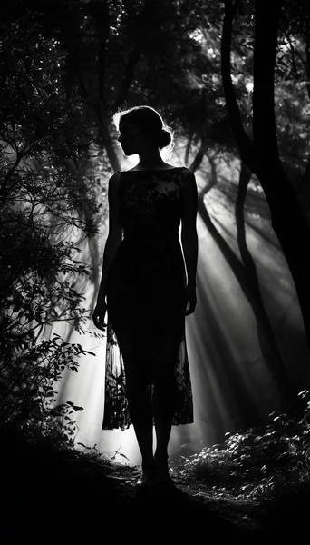 Black and White Forest Fashion Editorial
