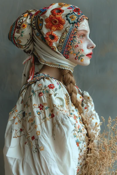 Embroidery Skin Surreal Portrait