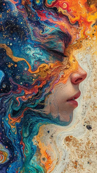 Psychedelic Color Explosion Collage
