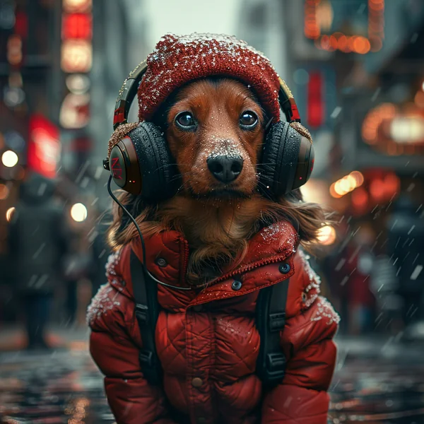 Futuristic Dachshund Street Portrait