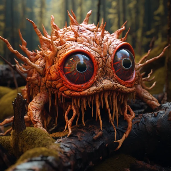Red-Eyed Forest Wood Creature