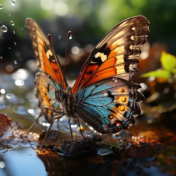 Butterfly in Flight Macro Photo
