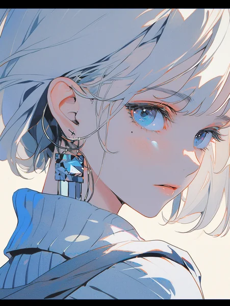 Romantic Anime Girl Close-Up