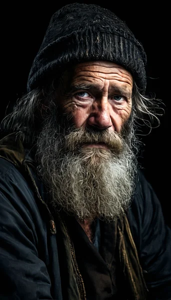 Wise Old Fisherman Dramatic Portrait