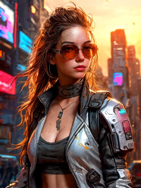 Cyberpunk Riot Girl Street Portrait