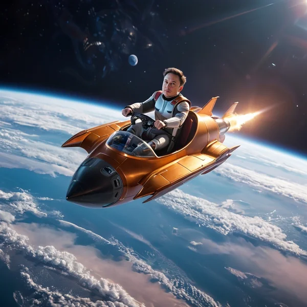 Futuristic Space Ride AI Art