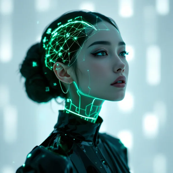Japanese Cyberpunk Translucent Portrait