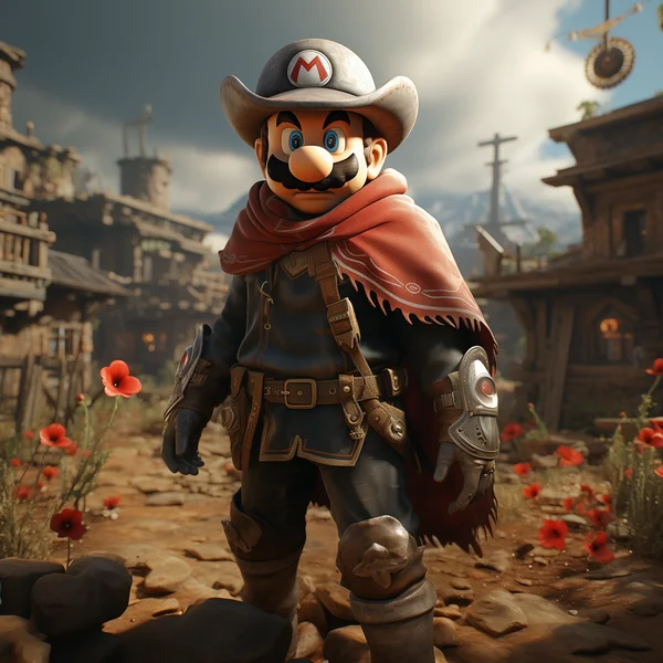 Cowboy Video Game Hero Art