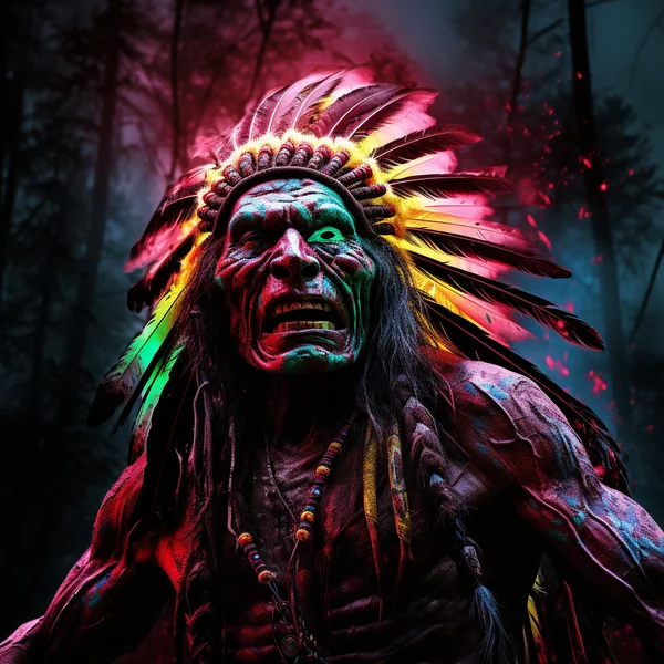 Native American Evil Spirit Night Art