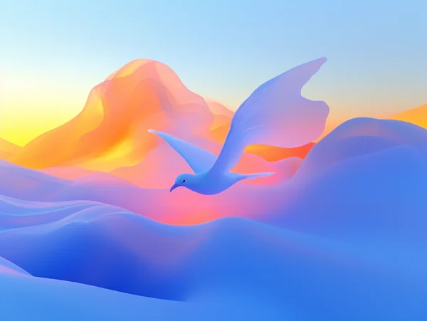 Blue Abstract Geometric AI Art