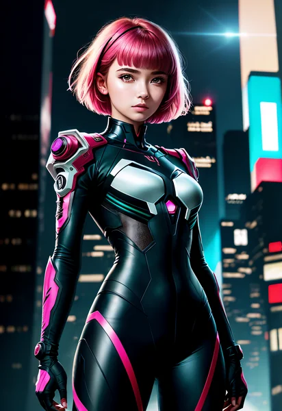 Cyberpunk Evangelion Girl Portrait