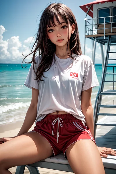 Lifeguard Girl Summer Portrait