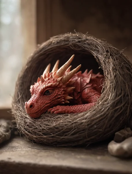 Sleeping Baby Dragon Fantasy Macro