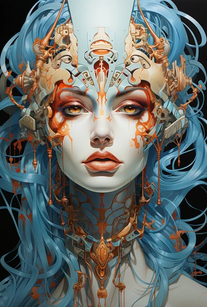 Abstract Cyberpunk Animal Head