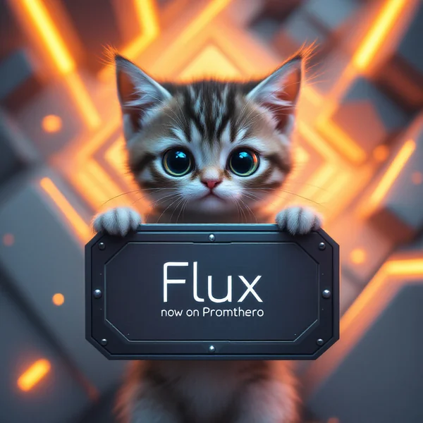 Cute Kitten Futuristic Sign Mockup