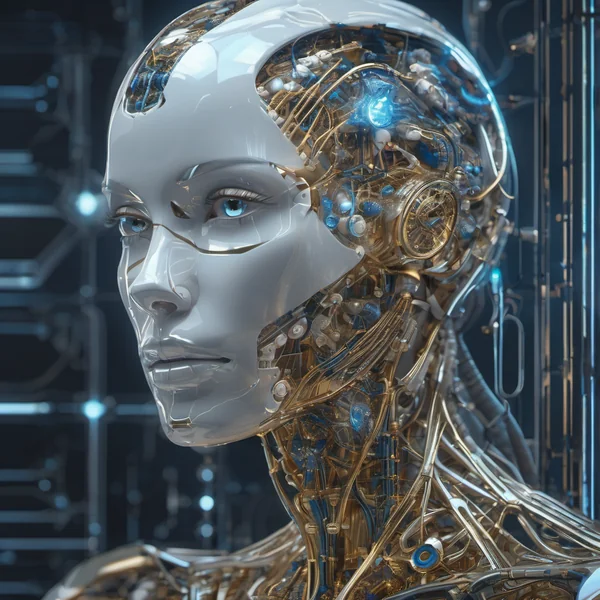 Neural Network Cyborg Face Art