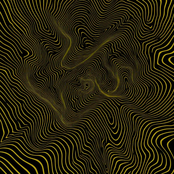 Yellow Psychedelic Wave Pattern