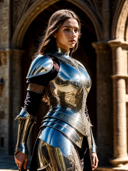 Medieval Armor Girl Portrait