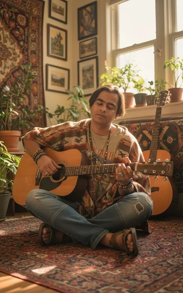 Bohemian Musician Lifestyle AI Photo