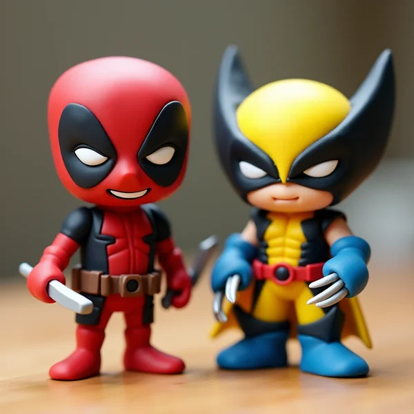 Plasticine Deadpool and Wolverine