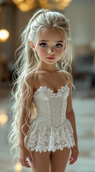 Professional Photo of 7 - Year - Old Girl in Ballroom After Nuclear Holocaust