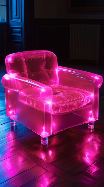 Magenta Transparent Couch Design Photo