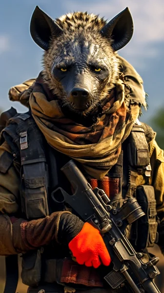 Anthropomorphic Hyena Villain Art