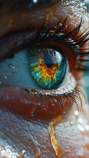 Eye in Water Drop Macro Art