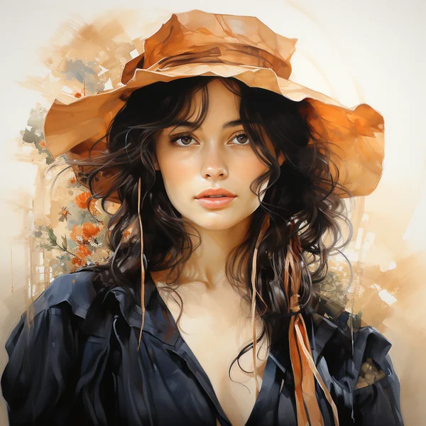 Post-Impressionist Woman Watercolor