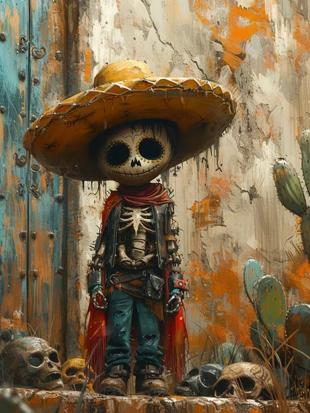 Sombrero Cartoon Boy Comic Illustration