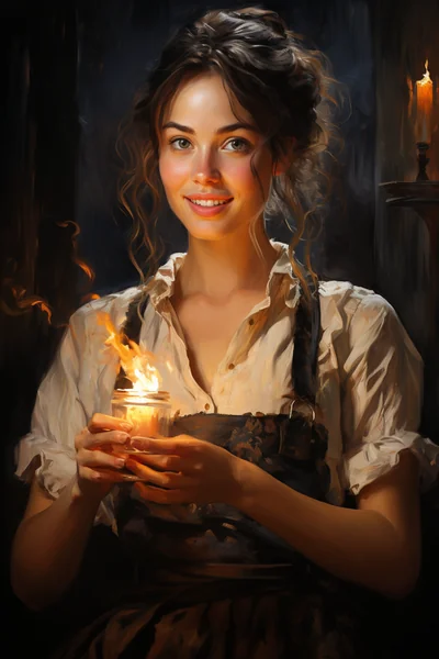 Warm Impressionist Candle Portrait