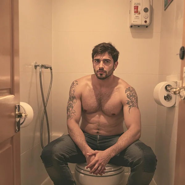 A Man Sitting on the Toilet: A Mundane but Realistic Scene