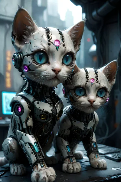 Cyberpunk Kitten Concept Art