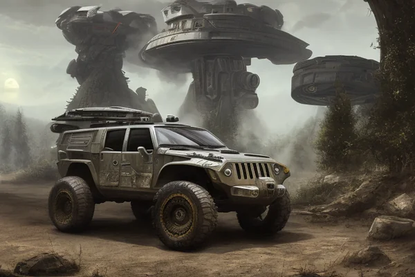 Armored Sci-Fi Jeep Concept Art