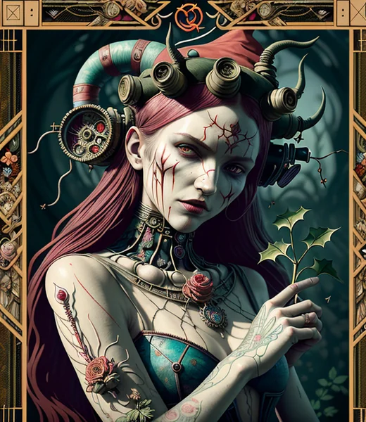 Cyberpunk Tarot Jester Card