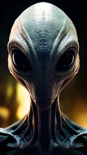 Close-Up Grey Alien Portrait